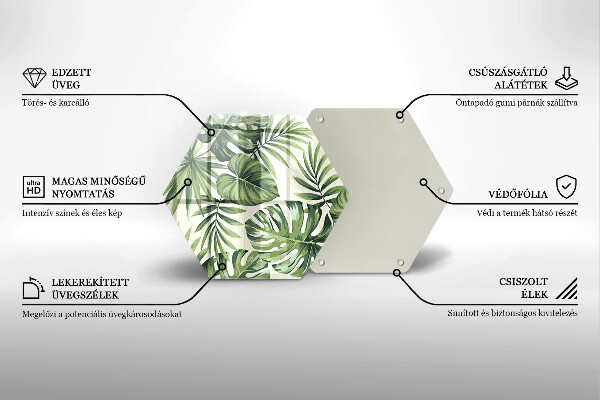 Steklena podloga za rezanje Ilustracija listov monstere