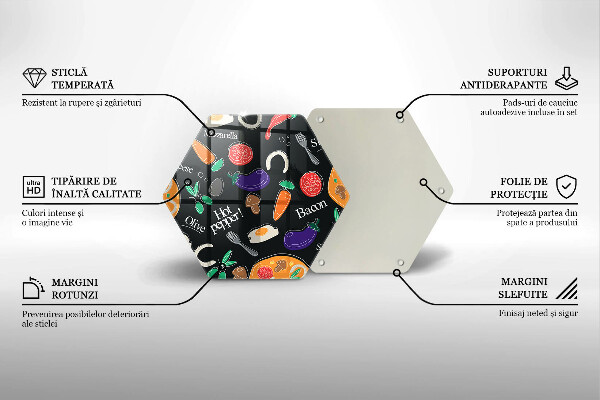 Steklena podloga za rezanje Ilustracija hrane