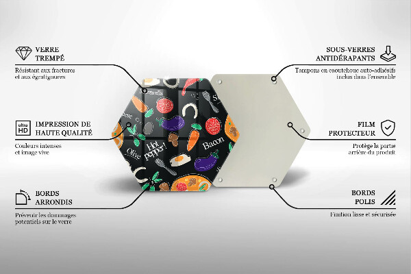 Steklena podloga za rezanje Ilustracija hrane