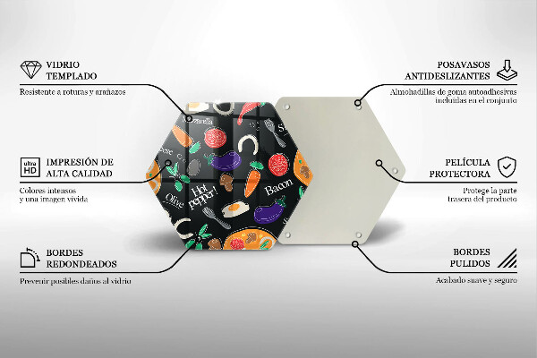 Steklena podloga za rezanje Ilustracija hrane