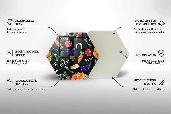 Steklena podloga za rezanje Ilustracija hrane