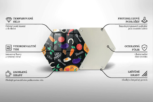 Steklena podloga za rezanje Ilustracija hrane