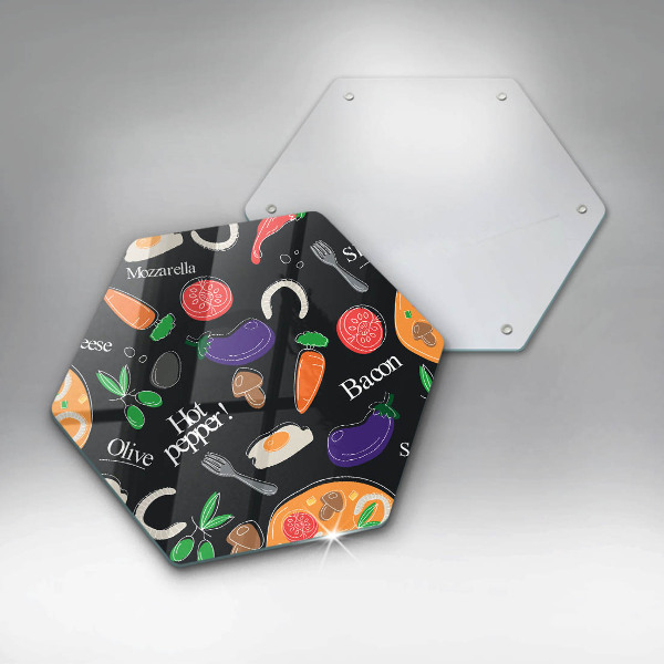Steklena podloga za rezanje Ilustracija hrane