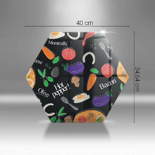 Steklena podloga za rezanje Ilustracija hrane