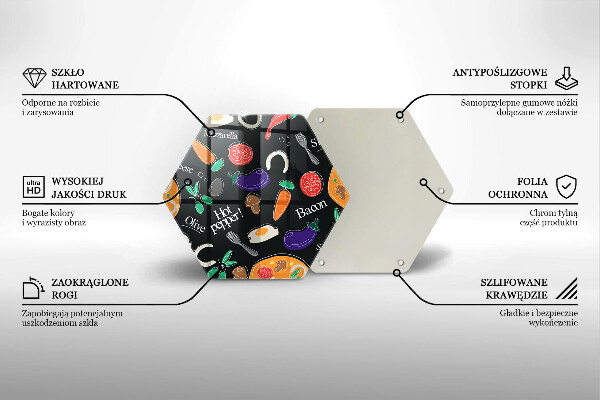 Steklena podloga za rezanje Ilustracija hrane