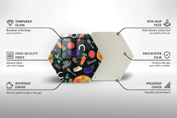 Steklena podloga za rezanje Ilustracija hrane