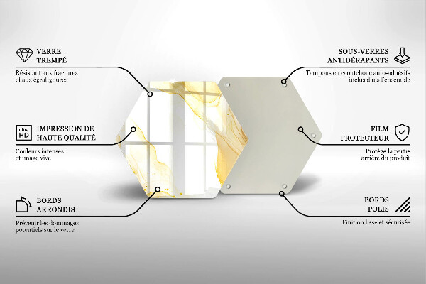 Steklena podloga za rezanje Zlata abstrakcija