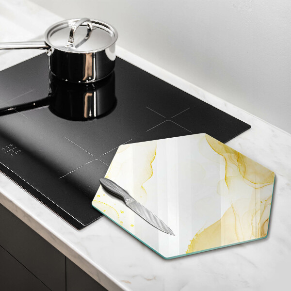 Steklena podloga za rezanje Zlata abstrakcija