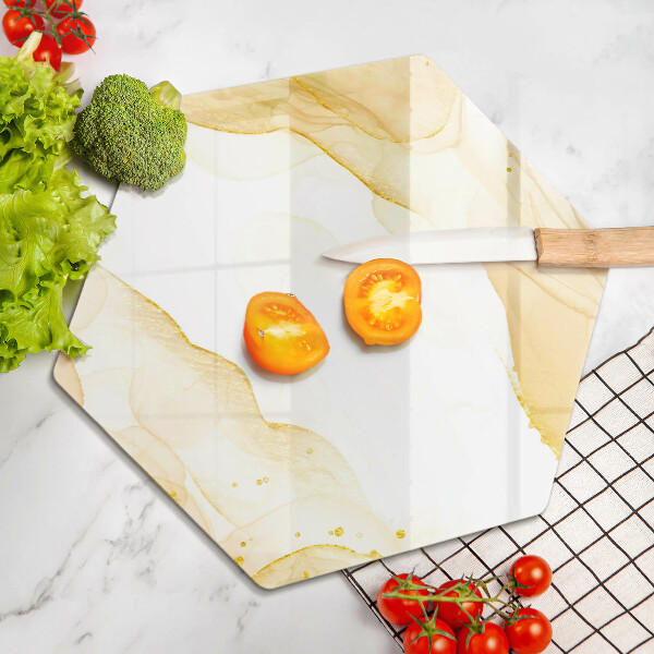 Steklena podloga za rezanje Zlata abstrakcija