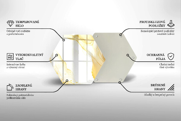 Steklena podloga za rezanje Zlata abstrakcija