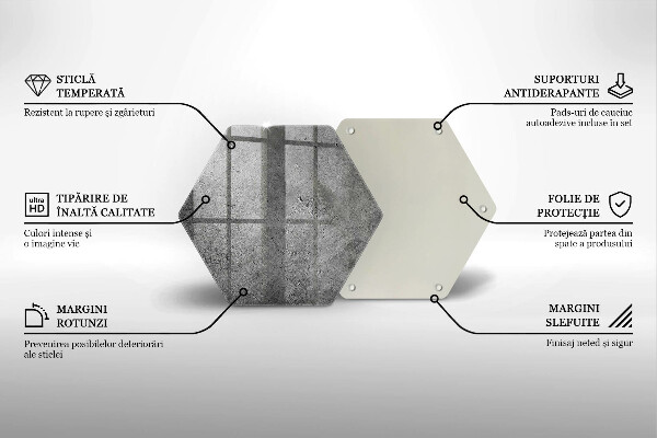 Steklena podloga za rezanje Tekstura betonskega kamna