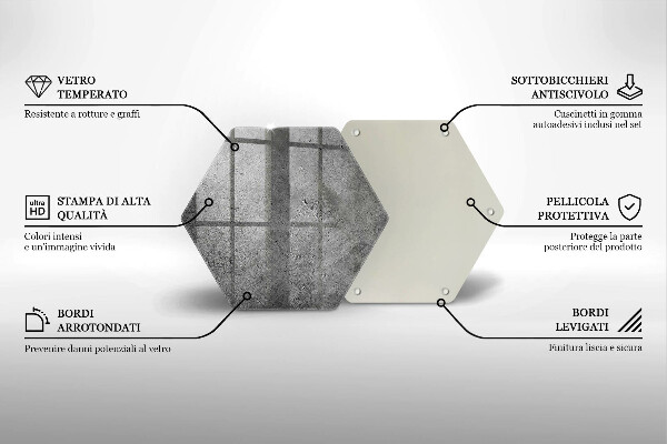 Steklena podloga za rezanje Tekstura betonskega kamna