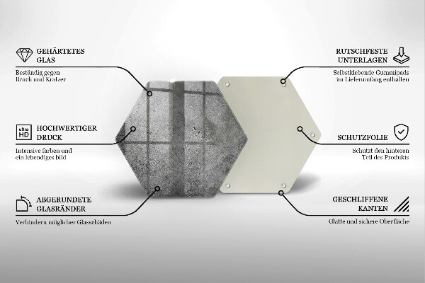 Steklena podloga za rezanje Tekstura betonskega kamna