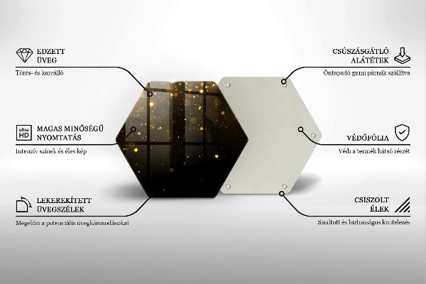 Steklena podloga za rezanje Zlate bleščice