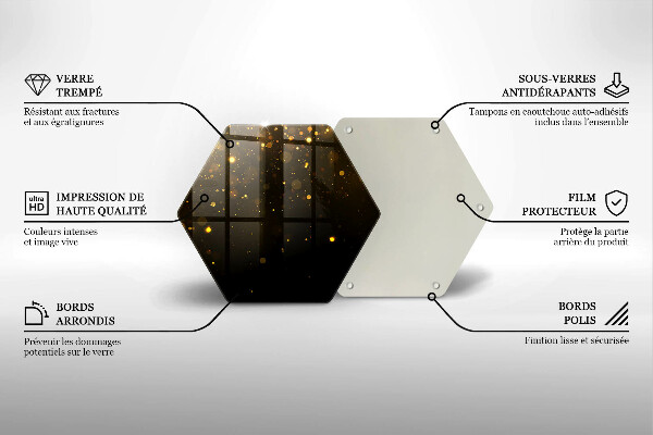 Steklena podloga za rezanje Zlate bleščice
