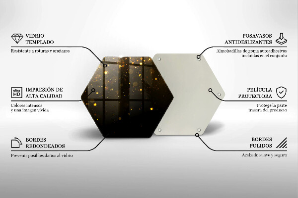 Steklena podloga za rezanje Zlate bleščice