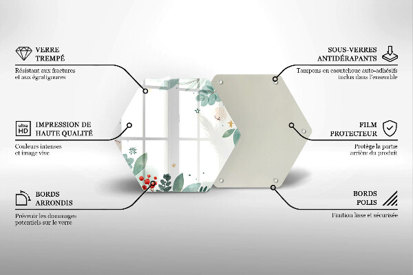 Steklena podloga za rezanje Akvarelni listi