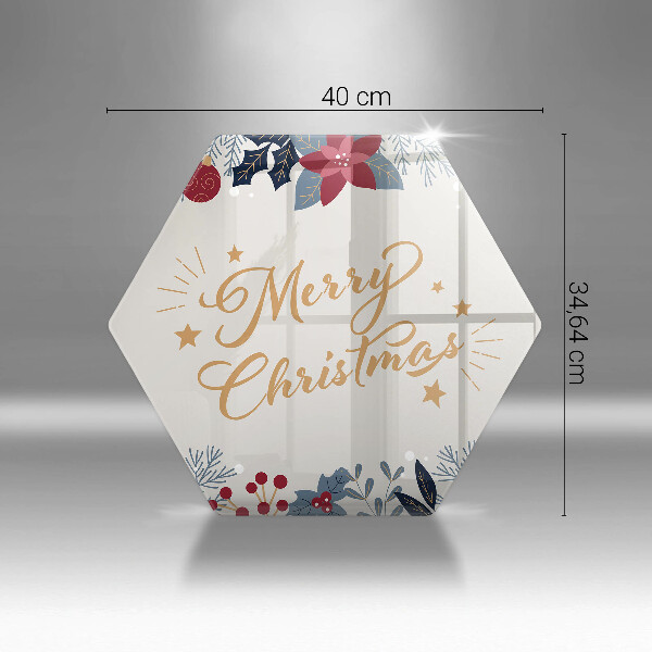 Steklena podloga za rezanje Napis Merry Christmas