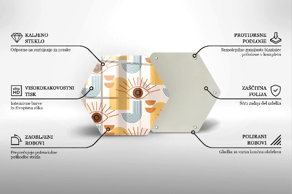Steklena podloga za rezanje Boho vzorec oči