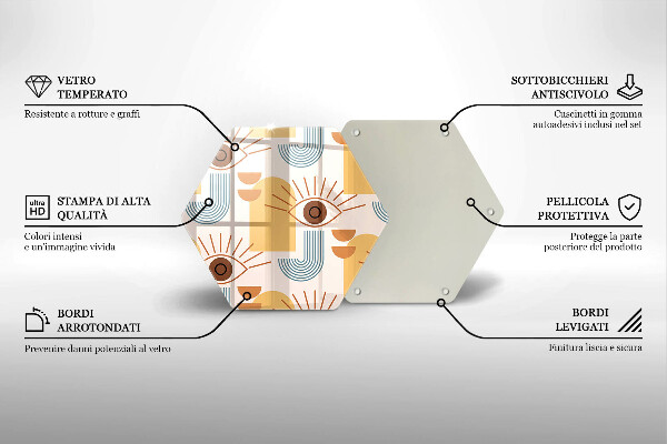 Steklena podloga za rezanje Boho vzorec oči