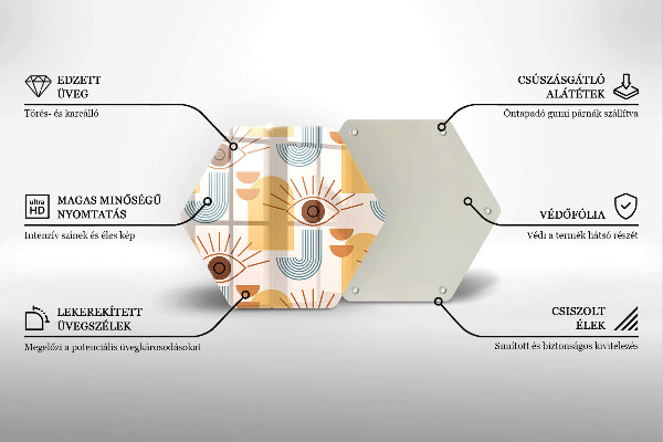 Steklena podloga za rezanje Boho vzorec oči