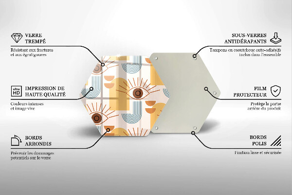 Steklena podloga za rezanje Boho vzorec oči