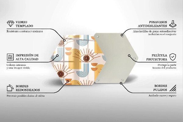 Steklena podloga za rezanje Boho vzorec oči