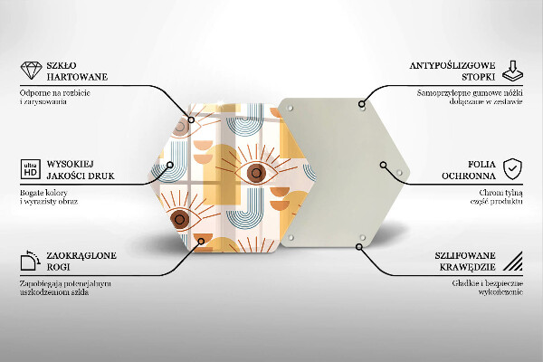 Steklena podloga za rezanje Boho vzorec oči
