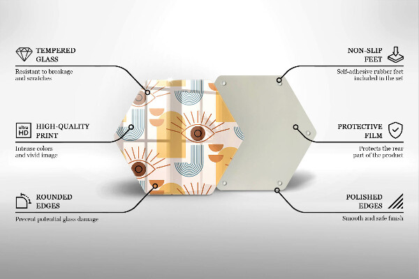 Steklena podloga za rezanje Boho vzorec oči