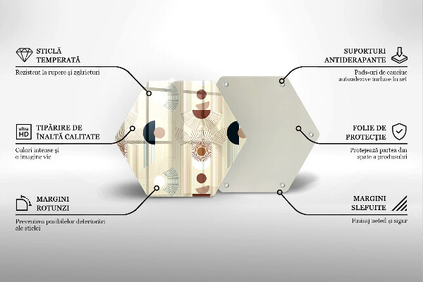 Steklena podloga za rezanje Boho geometrijske oblike