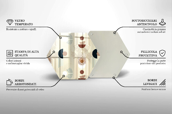 Steklena podloga za rezanje Boho geometrijske oblike