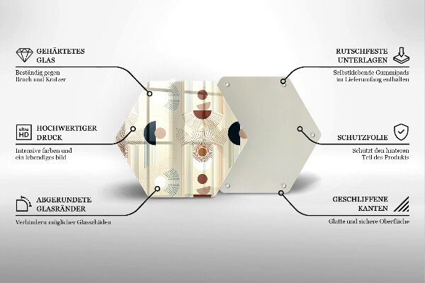 Steklena podloga za rezanje Boho geometrijske oblike