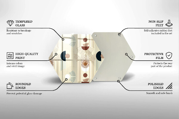 Steklena podloga za rezanje Boho geometrijske oblike