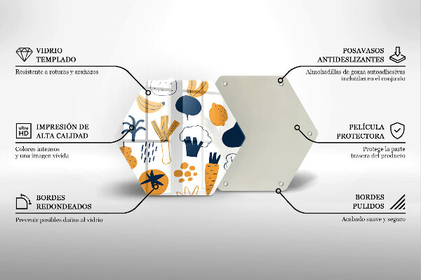 Steklena podloga za rezanje Ilustracija hrane