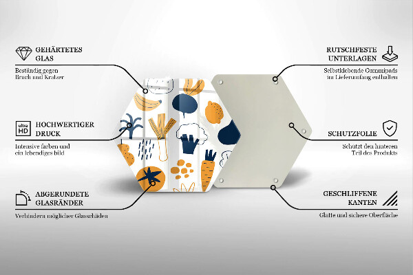 Steklena podloga za rezanje Ilustracija hrane