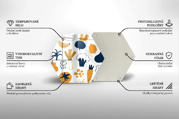 Steklena podloga za rezanje Ilustracija hrane