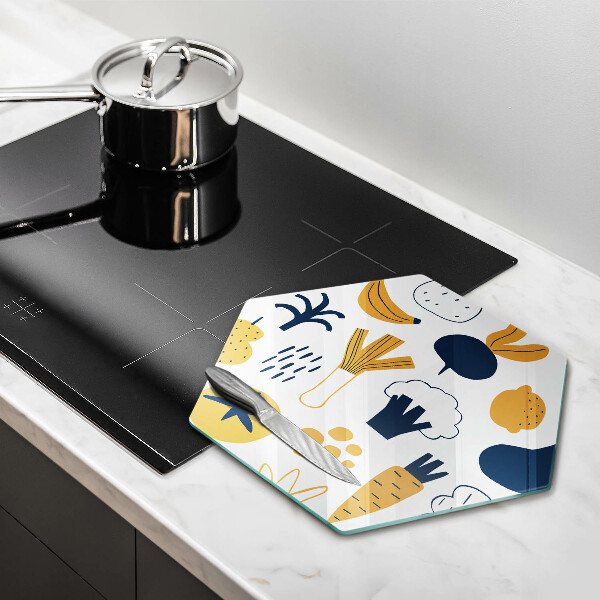 Steklena podloga za rezanje Ilustracija hrane