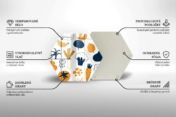 Steklena podloga za rezanje Ilustracija hrane