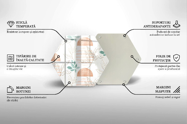 Steklena podloga za rezanje Boho vzorec listov