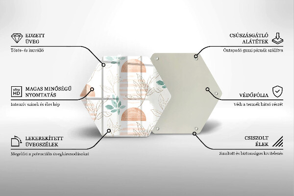 Steklena podloga za rezanje Boho vzorec listov