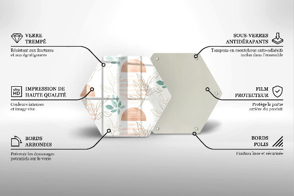 Steklena podloga za rezanje Boho vzorec listov