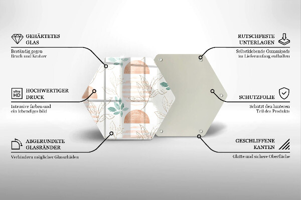 Steklena podloga za rezanje Boho vzorec listov