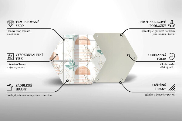 Steklena podloga za rezanje Boho vzorec listov