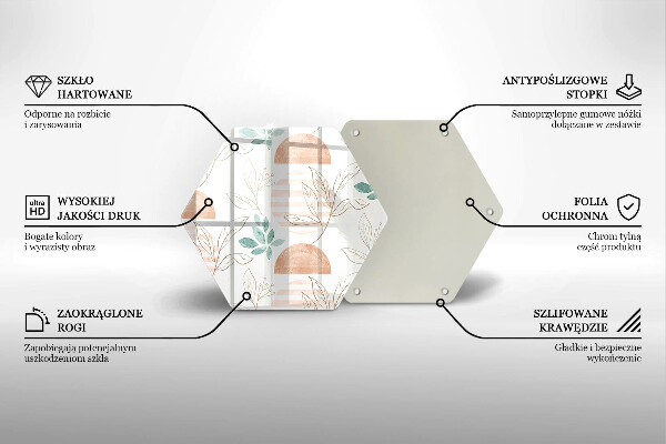 Steklena podloga za rezanje Boho vzorec listov