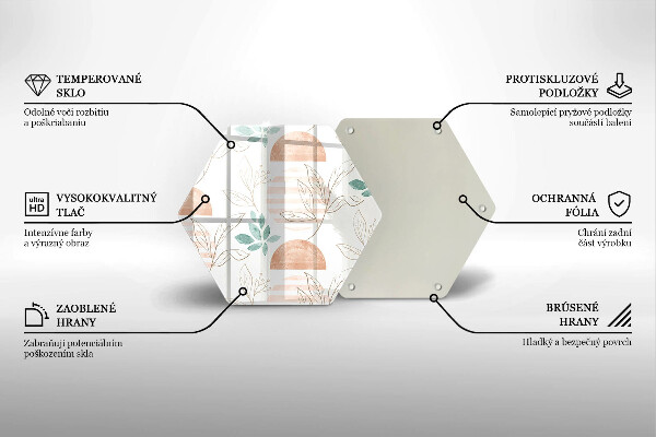 Steklena podloga za rezanje Boho vzorec listov