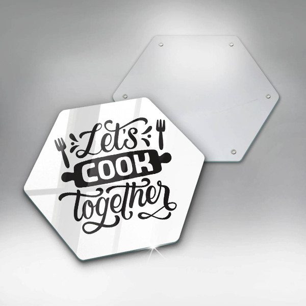 Steklena podloga za rezanje Let's cook together