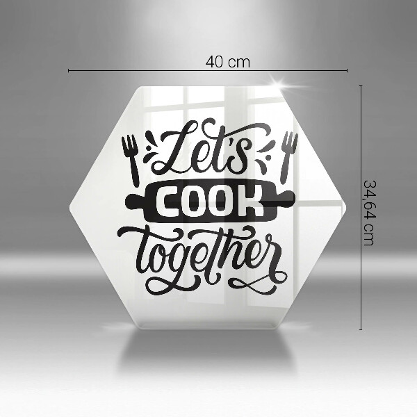 Steklena podloga za rezanje Let's cook together
