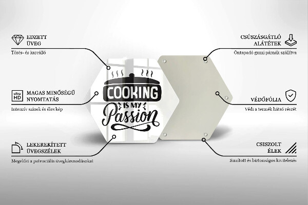 Steklena podloga za rezanje Kuhanje je moja strast