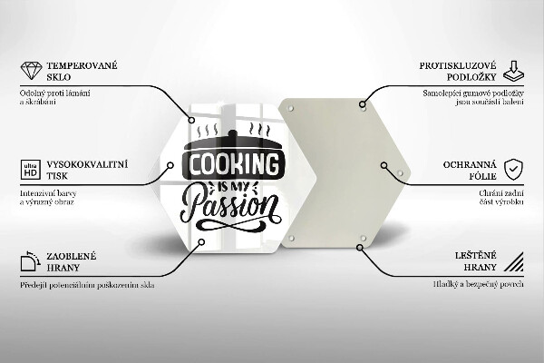 Steklena podloga za rezanje Kuhanje je moja strast