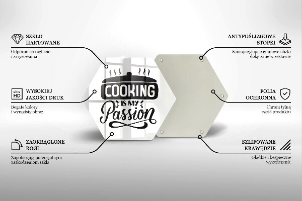 Steklena podloga za rezanje Kuhanje je moja strast